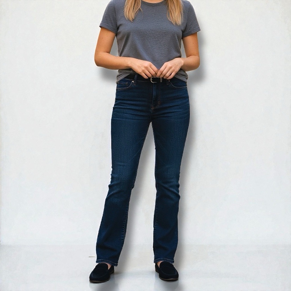 Mother | The Rascal Cuff Meet Me at Midnight Slim Straight Jeans 26/4 Dark‎ Wash